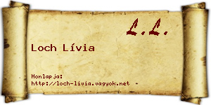 Loch Lívia névjegykártya